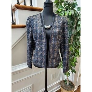 Darby + Luke Women's Multicolor Polyester Long Sleeve Open Front Jacket Size 12